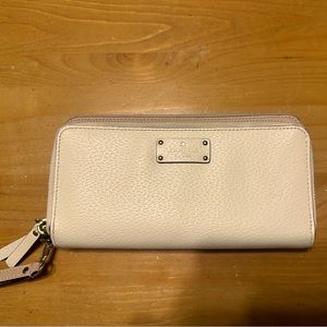Like new Double Zip Beige Leather Clutch Wallet by Kate Spade